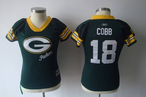 Packers #18 Randall Cobb Green 2011 Women's Field Flirt Stitched NFL Jersey
